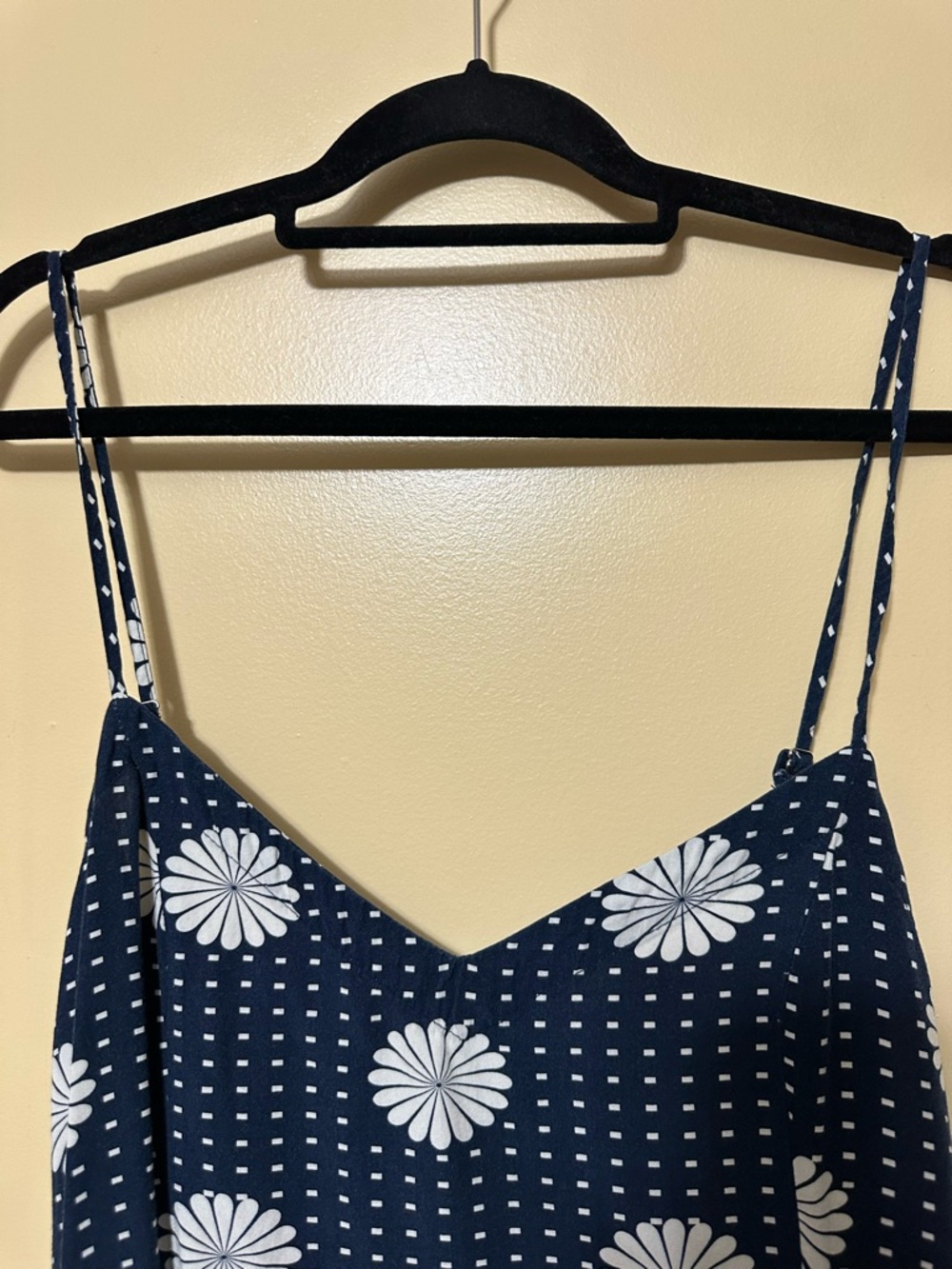 ModCloth Polka Dot Daisy Cami Tunic Women L Navy Blue - Picture 4 of 9